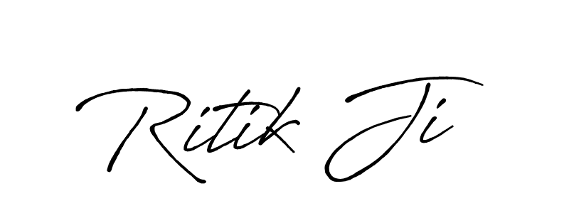 Create a beautiful signature design for name Ritik Ji. With this signature (Antro_Vectra_Bolder) fonts, you can make a handwritten signature for free. Ritik Ji signature style 7 images and pictures png