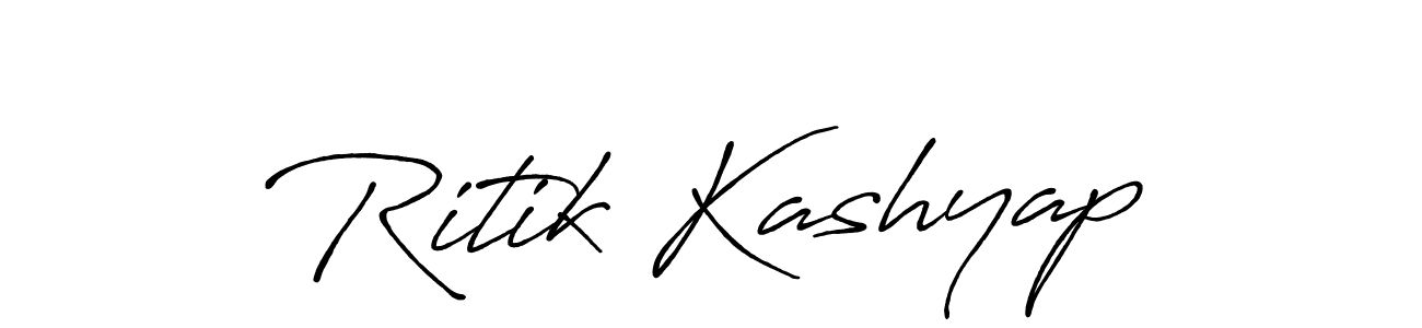 Make a beautiful signature design for name Ritik Kashyap. With this signature (Antro_Vectra_Bolder) style, you can create a handwritten signature for free. Ritik Kashyap signature style 7 images and pictures png