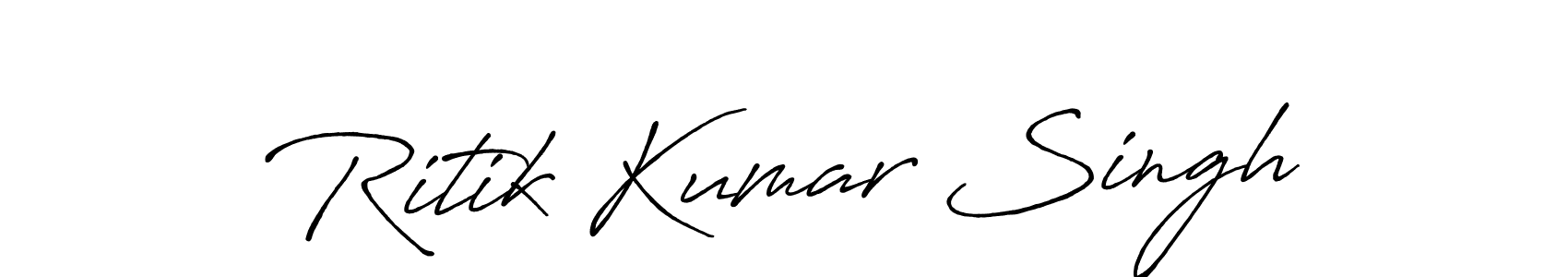 The best way (Antro_Vectra_Bolder) to make a short signature is to pick only two or three words in your name. The name Ritik Kumar Singh include a total of six letters. For converting this name. Ritik Kumar Singh signature style 7 images and pictures png
