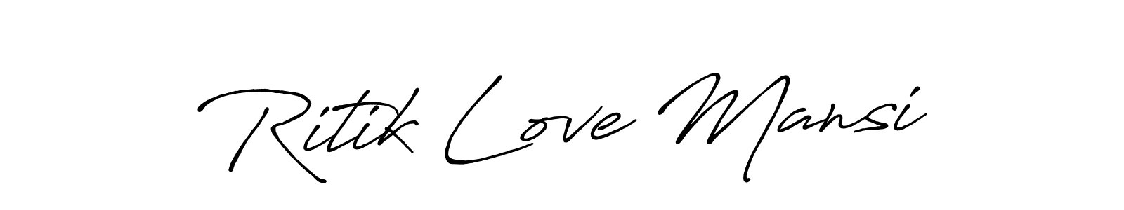 Similarly Antro_Vectra_Bolder is the best handwritten signature design. Signature creator online .You can use it as an online autograph creator for name Ritik Love Mansi. Ritik Love Mansi signature style 7 images and pictures png