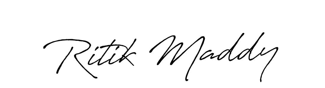 Also You can easily find your signature by using the search form. We will create Ritik Maddy name handwritten signature images for you free of cost using Antro_Vectra_Bolder sign style. Ritik Maddy signature style 7 images and pictures png
