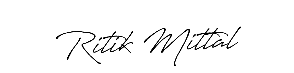 Create a beautiful signature design for name Ritik Mittal. With this signature (Antro_Vectra_Bolder) fonts, you can make a handwritten signature for free. Ritik Mittal signature style 7 images and pictures png