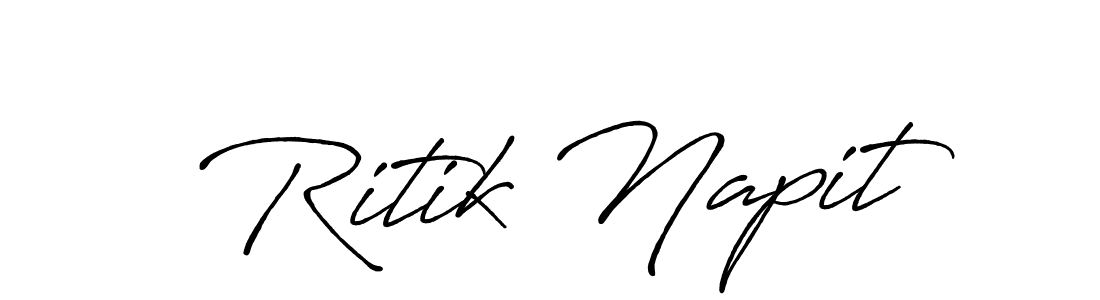 Similarly Antro_Vectra_Bolder is the best handwritten signature design. Signature creator online .You can use it as an online autograph creator for name Ritik Napit. Ritik Napit signature style 7 images and pictures png