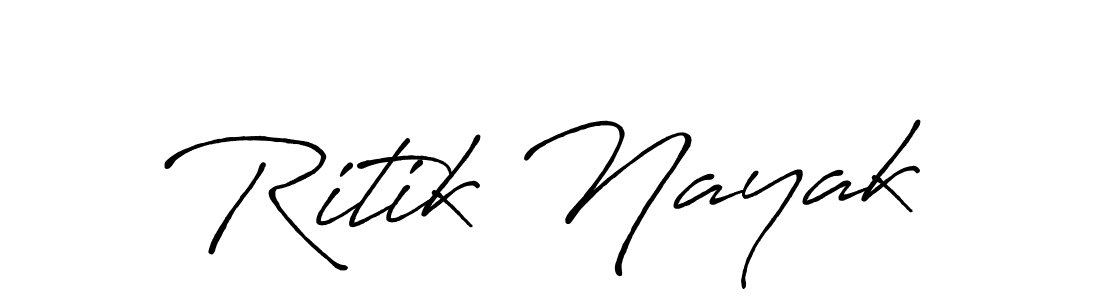 Also we have Ritik Nayak name is the best signature style. Create professional handwritten signature collection using Antro_Vectra_Bolder autograph style. Ritik Nayak signature style 7 images and pictures png