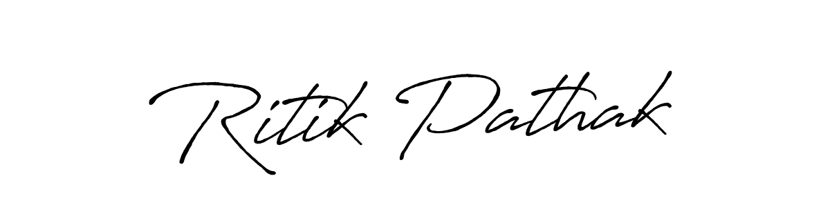 How to make Ritik Pathak signature? Antro_Vectra_Bolder is a professional autograph style. Create handwritten signature for Ritik Pathak name. Ritik Pathak signature style 7 images and pictures png