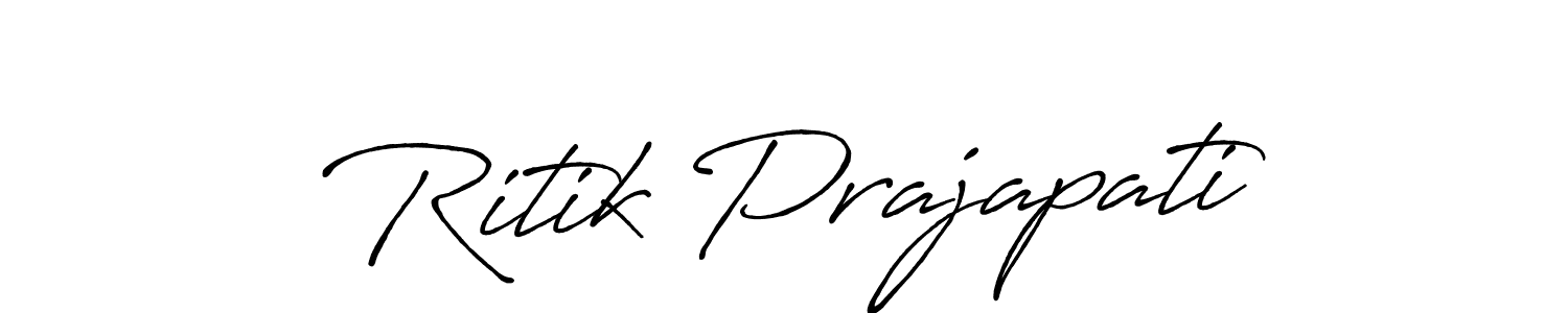 Also we have Ritik Prajapati name is the best signature style. Create professional handwritten signature collection using Antro_Vectra_Bolder autograph style. Ritik Prajapati signature style 7 images and pictures png