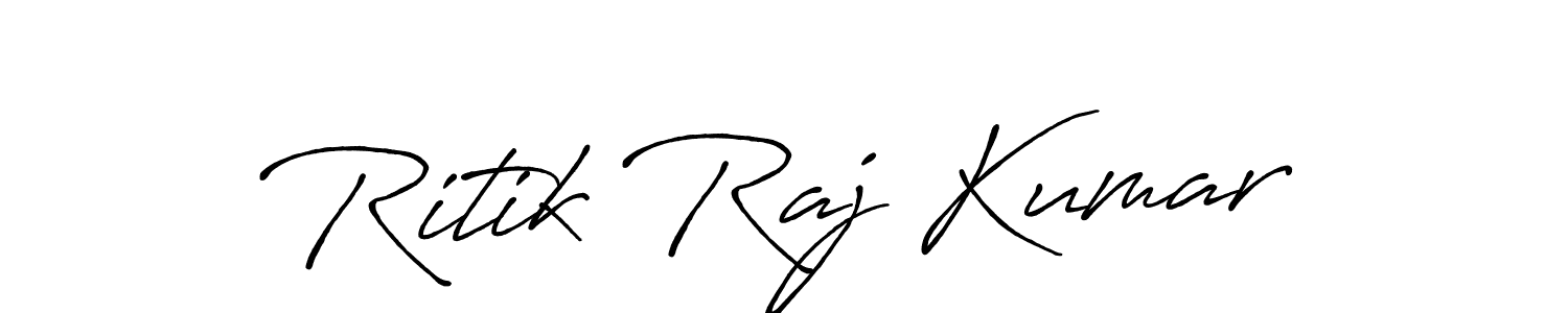 Create a beautiful signature design for name Ritik Raj Kumar. With this signature (Antro_Vectra_Bolder) fonts, you can make a handwritten signature for free. Ritik Raj Kumar signature style 7 images and pictures png
