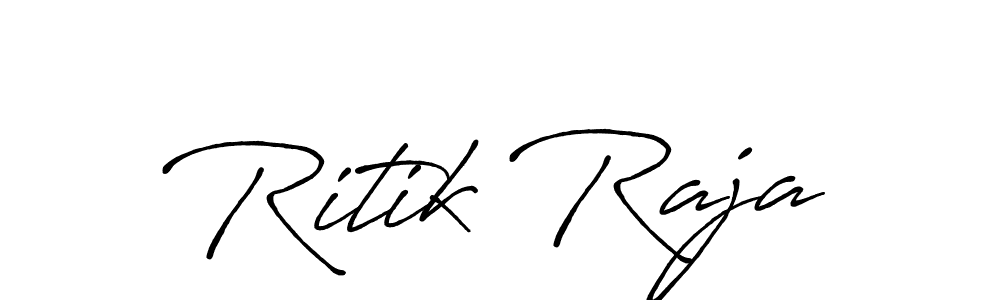 Make a beautiful signature design for name Ritik Raja. With this signature (Antro_Vectra_Bolder) style, you can create a handwritten signature for free. Ritik Raja signature style 7 images and pictures png