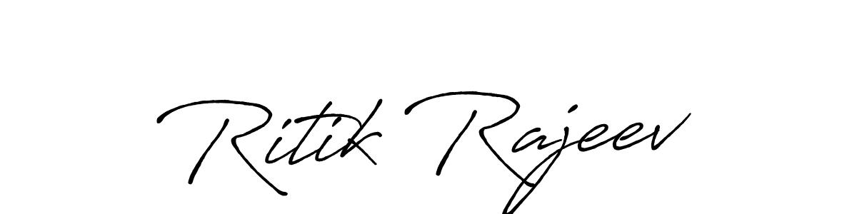 Similarly Antro_Vectra_Bolder is the best handwritten signature design. Signature creator online .You can use it as an online autograph creator for name Ritik Rajeev. Ritik Rajeev signature style 7 images and pictures png