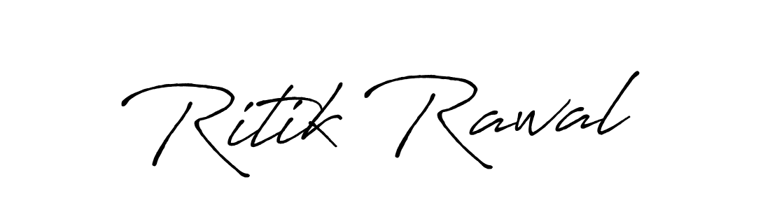 The best way (Antro_Vectra_Bolder) to make a short signature is to pick only two or three words in your name. The name Ritik Rawal include a total of six letters. For converting this name. Ritik Rawal signature style 7 images and pictures png