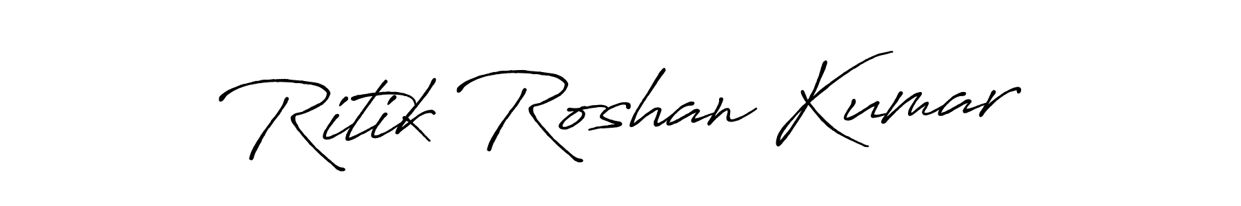 Create a beautiful signature design for name Ritik Roshan Kumar. With this signature (Antro_Vectra_Bolder) fonts, you can make a handwritten signature for free. Ritik Roshan Kumar signature style 7 images and pictures png