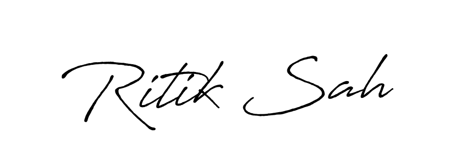 Also You can easily find your signature by using the search form. We will create Ritik Sah name handwritten signature images for you free of cost using Antro_Vectra_Bolder sign style. Ritik Sah signature style 7 images and pictures png