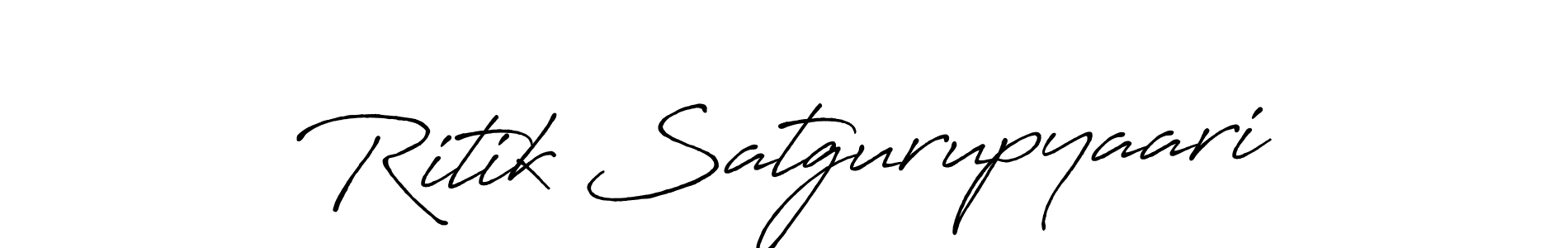 Create a beautiful signature design for name Ritik Satgurupyaari. With this signature (Antro_Vectra_Bolder) fonts, you can make a handwritten signature for free. Ritik Satgurupyaari signature style 7 images and pictures png