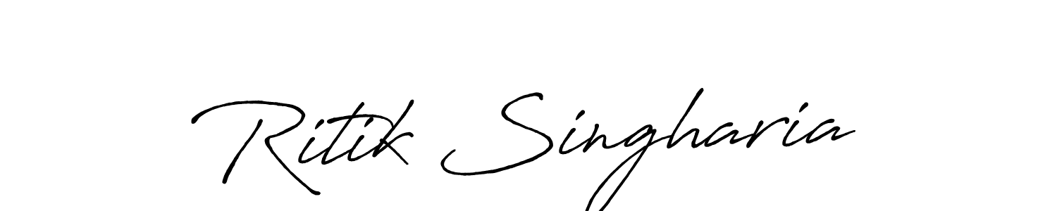 Make a beautiful signature design for name Ritik Singharia. With this signature (Antro_Vectra_Bolder) style, you can create a handwritten signature for free. Ritik Singharia signature style 7 images and pictures png