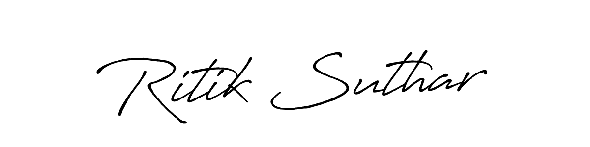 Design your own signature with our free online signature maker. With this signature software, you can create a handwritten (Antro_Vectra_Bolder) signature for name Ritik Suthar. Ritik Suthar signature style 7 images and pictures png