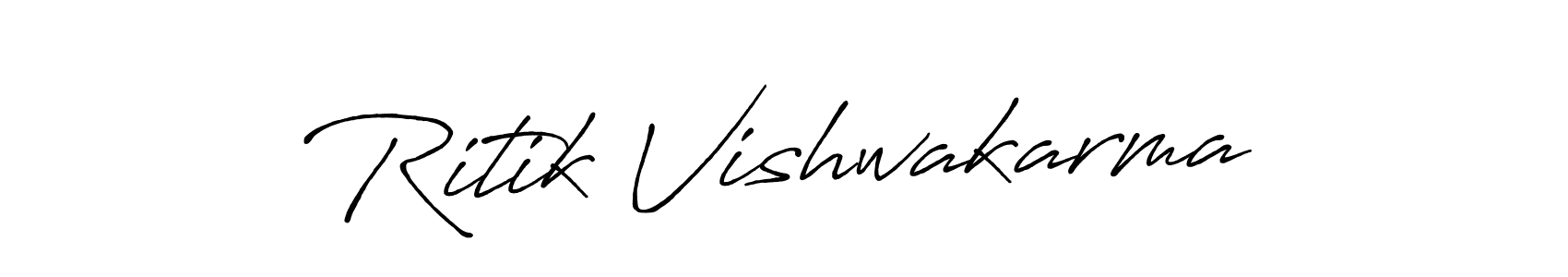 Make a beautiful signature design for name Ritik Vishwakarma. With this signature (Antro_Vectra_Bolder) style, you can create a handwritten signature for free. Ritik Vishwakarma signature style 7 images and pictures png