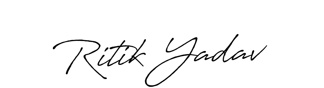 You should practise on your own different ways (Antro_Vectra_Bolder) to write your name (Ritik Yadav) in signature. don't let someone else do it for you. Ritik Yadav signature style 7 images and pictures png