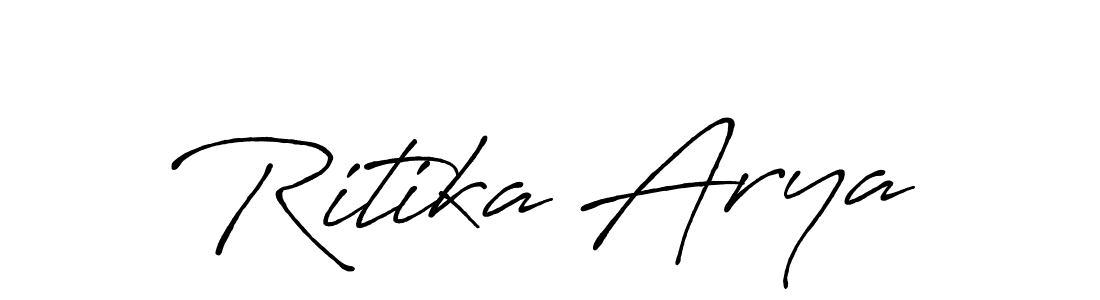 if you are searching for the best signature style for your name Ritika Arya. so please give up your signature search. here we have designed multiple signature styles  using Antro_Vectra_Bolder. Ritika Arya signature style 7 images and pictures png