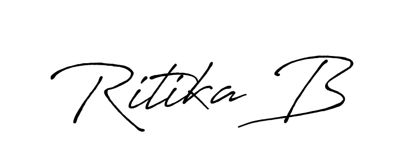 How to make Ritika B signature? Antro_Vectra_Bolder is a professional autograph style. Create handwritten signature for Ritika B name. Ritika B signature style 7 images and pictures png