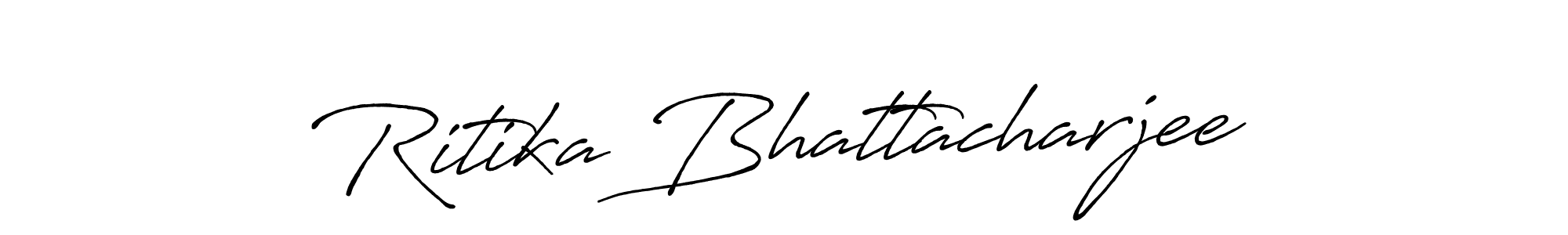 Make a beautiful signature design for name Ritika Bhattacharjee. With this signature (Antro_Vectra_Bolder) style, you can create a handwritten signature for free. Ritika Bhattacharjee signature style 7 images and pictures png