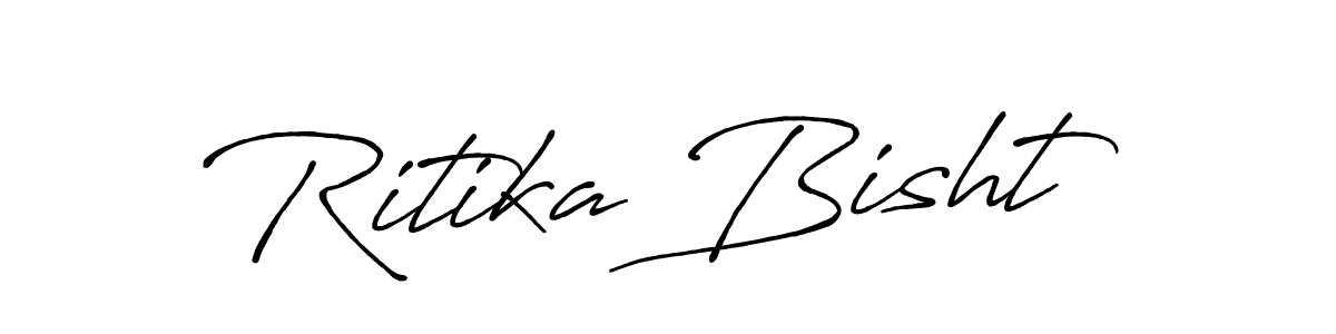 Create a beautiful signature design for name Ritika Bisht. With this signature (Antro_Vectra_Bolder) fonts, you can make a handwritten signature for free. Ritika Bisht signature style 7 images and pictures png