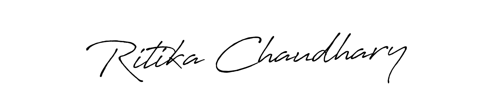 Make a beautiful signature design for name Ritika Chaudhary. With this signature (Antro_Vectra_Bolder) style, you can create a handwritten signature for free. Ritika Chaudhary signature style 7 images and pictures png