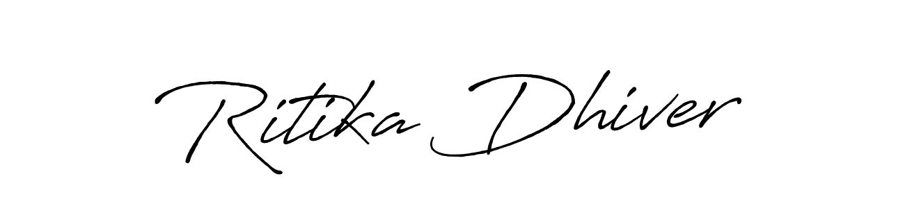 Antro_Vectra_Bolder is a professional signature style that is perfect for those who want to add a touch of class to their signature. It is also a great choice for those who want to make their signature more unique. Get Ritika Dhiver name to fancy signature for free. Ritika Dhiver signature style 7 images and pictures png