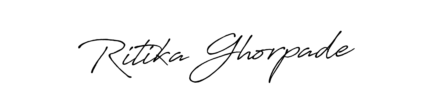 Make a beautiful signature design for name Ritika Ghorpade. With this signature (Antro_Vectra_Bolder) style, you can create a handwritten signature for free. Ritika Ghorpade signature style 7 images and pictures png