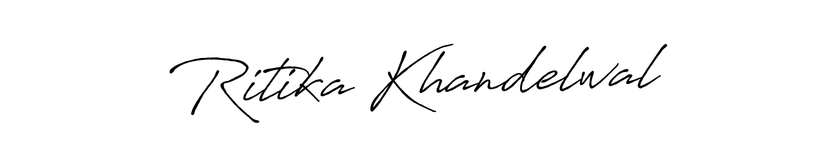 How to make Ritika Khandelwal signature? Antro_Vectra_Bolder is a professional autograph style. Create handwritten signature for Ritika Khandelwal name. Ritika Khandelwal signature style 7 images and pictures png