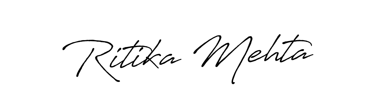Also we have Ritika Mehta name is the best signature style. Create professional handwritten signature collection using Antro_Vectra_Bolder autograph style. Ritika Mehta signature style 7 images and pictures png