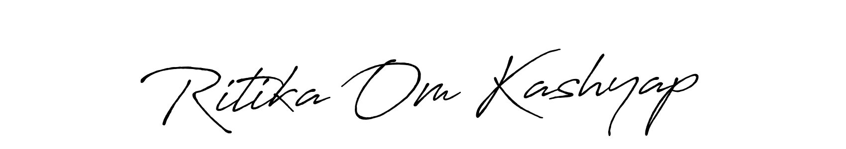 Ritika Om Kashyap stylish signature style. Best Handwritten Sign (Antro_Vectra_Bolder) for my name. Handwritten Signature Collection Ideas for my name Ritika Om Kashyap. Ritika Om Kashyap signature style 7 images and pictures png