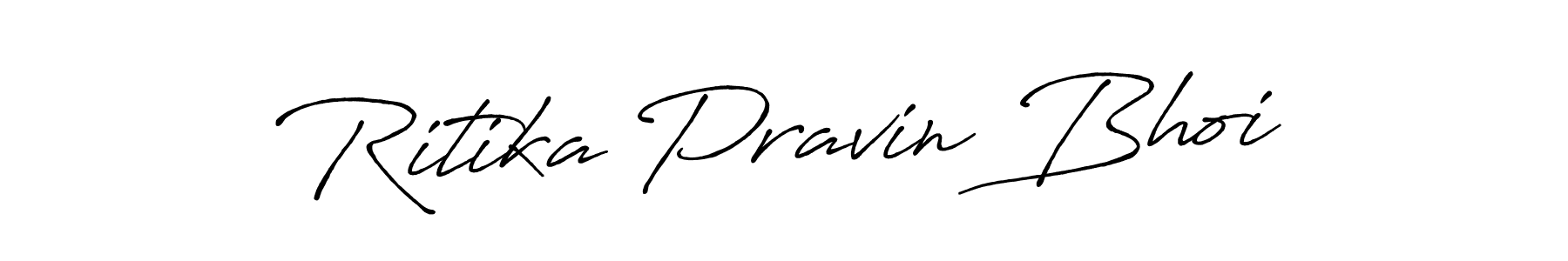 The best way (Antro_Vectra_Bolder) to make a short signature is to pick only two or three words in your name. The name Ritika Pravin Bhoi include a total of six letters. For converting this name. Ritika Pravin Bhoi signature style 7 images and pictures png