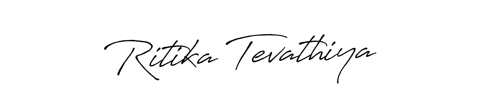 Ritika Tevathiya stylish signature style. Best Handwritten Sign (Antro_Vectra_Bolder) for my name. Handwritten Signature Collection Ideas for my name Ritika Tevathiya. Ritika Tevathiya signature style 7 images and pictures png