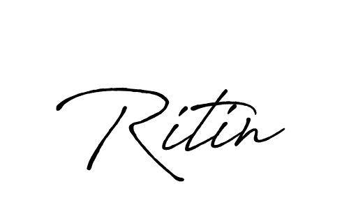 Ritin stylish signature style. Best Handwritten Sign (Antro_Vectra_Bolder) for my name. Handwritten Signature Collection Ideas for my name Ritin. Ritin signature style 7 images and pictures png