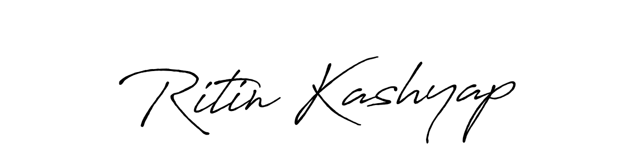 Make a beautiful signature design for name Ritin Kashyap. With this signature (Antro_Vectra_Bolder) style, you can create a handwritten signature for free. Ritin Kashyap signature style 7 images and pictures png