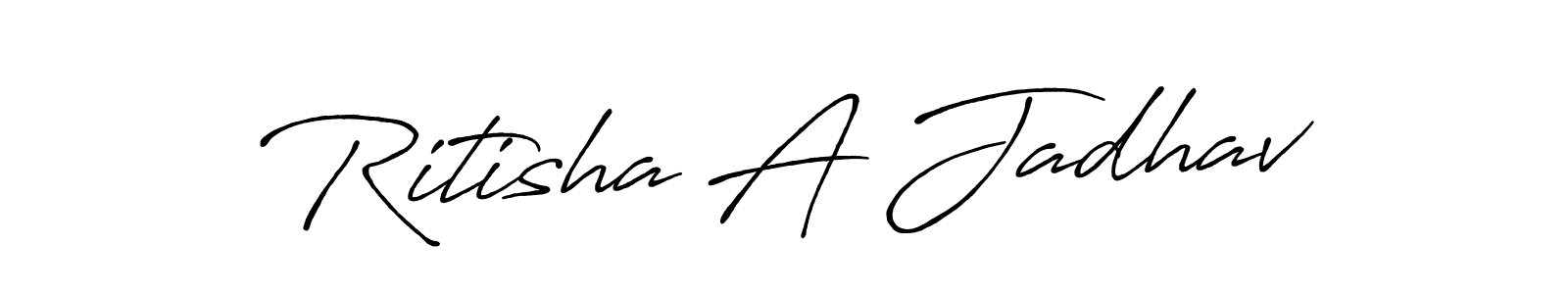 Also You can easily find your signature by using the search form. We will create Ritisha A Jadhav name handwritten signature images for you free of cost using Antro_Vectra_Bolder sign style. Ritisha A Jadhav signature style 7 images and pictures png