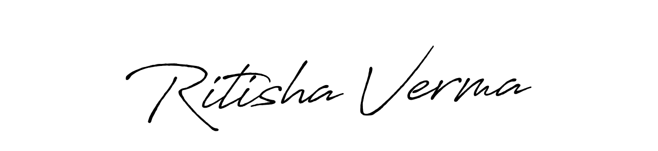 Use a signature maker to create a handwritten signature online. With this signature software, you can design (Antro_Vectra_Bolder) your own signature for name Ritisha Verma. Ritisha Verma signature style 7 images and pictures png