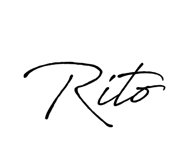 Create a beautiful signature design for name Rito. With this signature (Antro_Vectra_Bolder) fonts, you can make a handwritten signature for free. Rito signature style 7 images and pictures png
