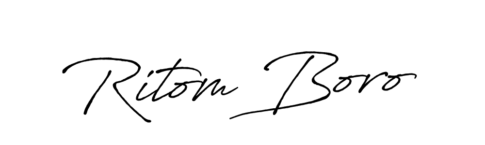 Use a signature maker to create a handwritten signature online. With this signature software, you can design (Antro_Vectra_Bolder) your own signature for name Ritom Boro. Ritom Boro signature style 7 images and pictures png