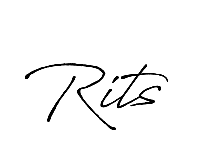 How to make Rits signature? Antro_Vectra_Bolder is a professional autograph style. Create handwritten signature for Rits name. Rits signature style 7 images and pictures png