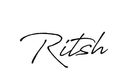 Ritsh stylish signature style. Best Handwritten Sign (Antro_Vectra_Bolder) for my name. Handwritten Signature Collection Ideas for my name Ritsh. Ritsh signature style 7 images and pictures png