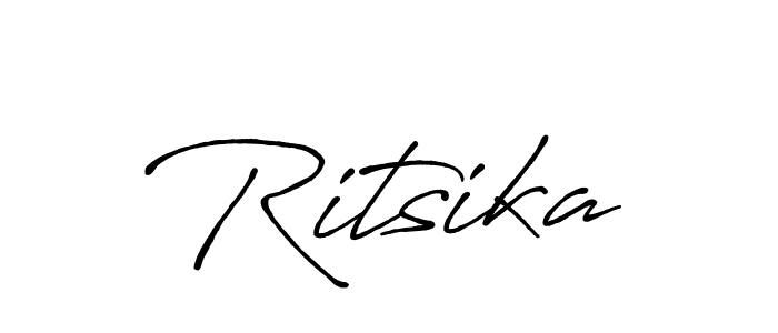 Use a signature maker to create a handwritten signature online. With this signature software, you can design (Antro_Vectra_Bolder) your own signature for name Ritsika. Ritsika signature style 7 images and pictures png