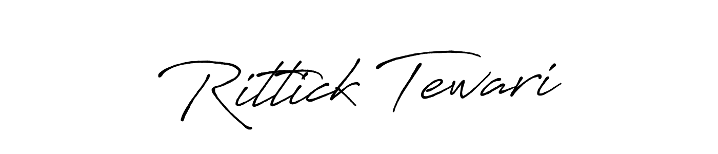 Also we have Rittick Tewari name is the best signature style. Create professional handwritten signature collection using Antro_Vectra_Bolder autograph style. Rittick Tewari signature style 7 images and pictures png