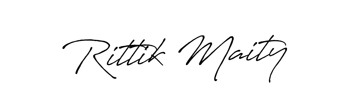 Make a beautiful signature design for name Rittik Maity. With this signature (Antro_Vectra_Bolder) style, you can create a handwritten signature for free. Rittik Maity signature style 7 images and pictures png