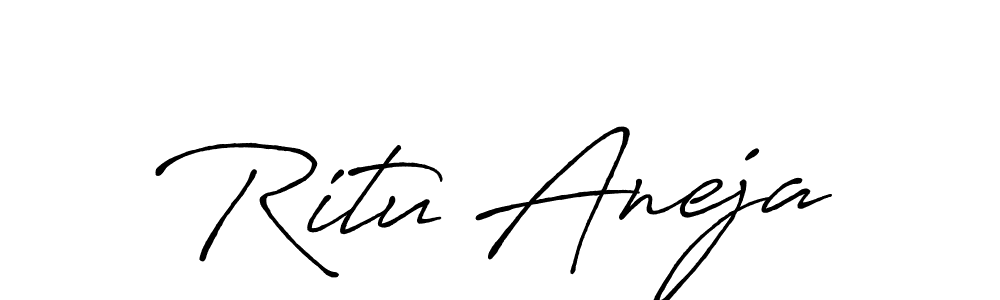 You should practise on your own different ways (Antro_Vectra_Bolder) to write your name (Ritu Aneja) in signature. don't let someone else do it for you. Ritu Aneja signature style 7 images and pictures png