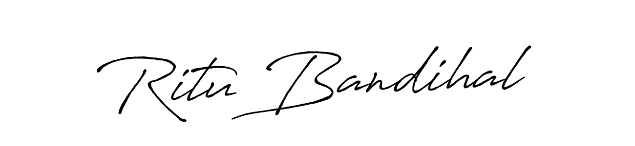 Antro_Vectra_Bolder is a professional signature style that is perfect for those who want to add a touch of class to their signature. It is also a great choice for those who want to make their signature more unique. Get Ritu Bandihal name to fancy signature for free. Ritu Bandihal signature style 7 images and pictures png