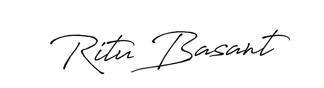 Create a beautiful signature design for name Ritu Basant. With this signature (Antro_Vectra_Bolder) fonts, you can make a handwritten signature for free. Ritu Basant signature style 7 images and pictures png