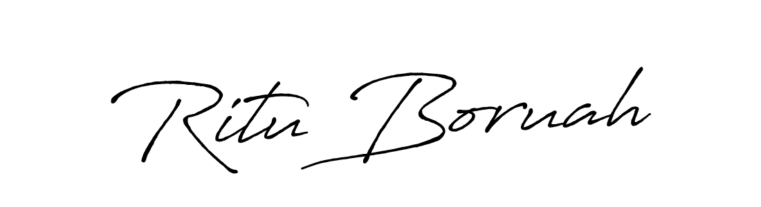 Make a beautiful signature design for name Ritu Boruah. With this signature (Antro_Vectra_Bolder) style, you can create a handwritten signature for free. Ritu Boruah signature style 7 images and pictures png