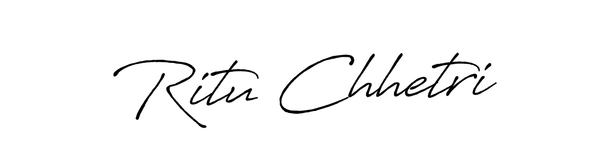 Make a beautiful signature design for name Ritu Chhetri. With this signature (Antro_Vectra_Bolder) style, you can create a handwritten signature for free. Ritu Chhetri signature style 7 images and pictures png