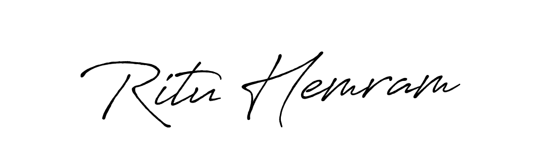 You should practise on your own different ways (Antro_Vectra_Bolder) to write your name (Ritu Hemram) in signature. don't let someone else do it for you. Ritu Hemram signature style 7 images and pictures png